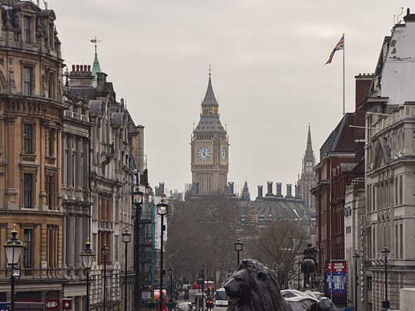 Palace of Westminster as seen from Whitehall